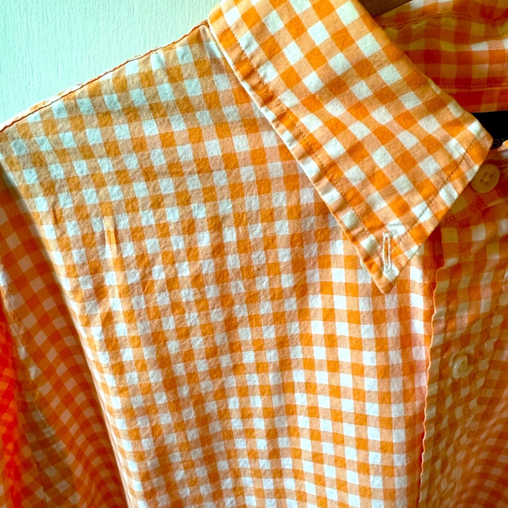 Polo Ralph Lauren Mens XL Shirt Button Down Orange Check - Picture 4 of 4